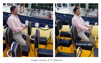How to correctly sit in a small craft. Image Courtesy: ST Research