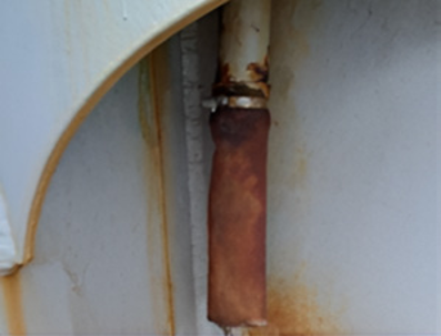 Figure 12. Non return valve temporary patch work